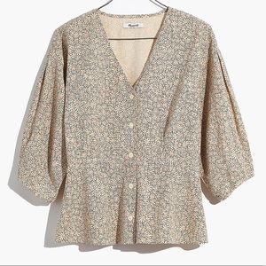 Madewell Peplum Top in Daisy Patch